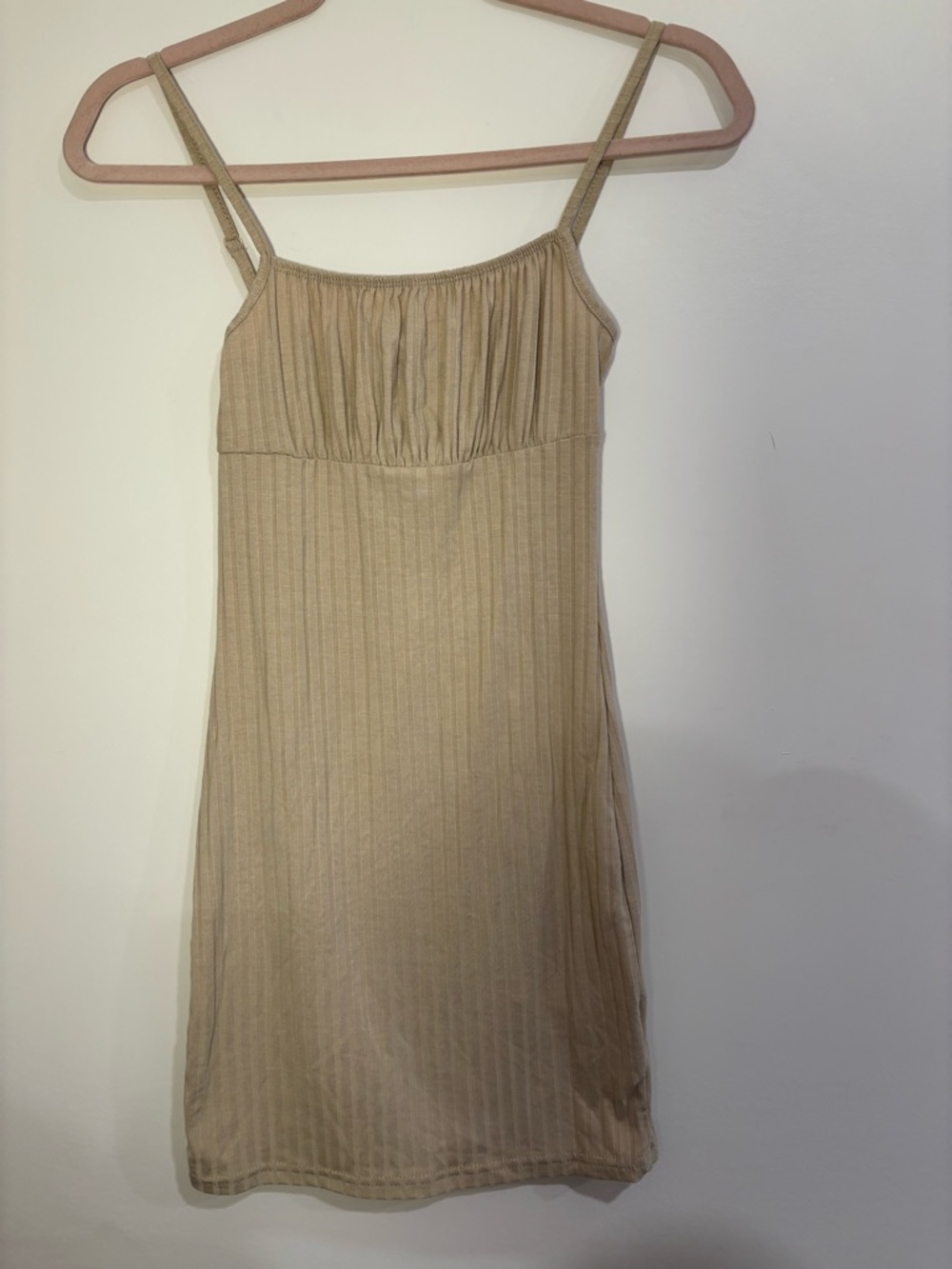 Streetwear Society Beige Ribbed Tank Dress